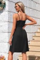 AUSELILY Summer V Neck Spaghetti Strap Dress with Pockets