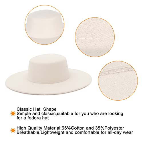 GEMVIE Wide Brim Fedora Hat for Men & Women