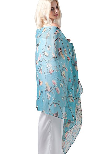 DiaryLook Women's Bird Print Floral Scarf Shawl Wrap