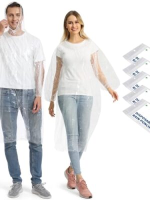 Opret Disposable Rain Ponchos, 5/10 pcs, Waterproof with Hood