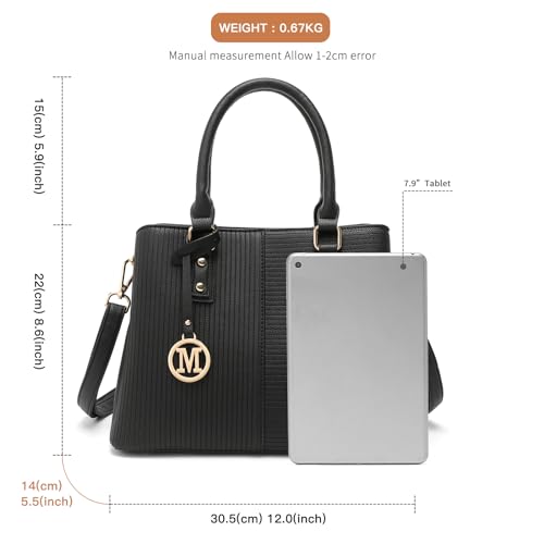 Miss Lulu Women's PU Leather Top Handle Handbag, 25 cm