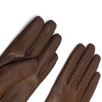 Harssidanzar Women's Leather Gloves, Winter Cashmere