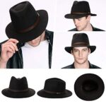 Comhats Stylish Wool Fedora Hat: Wide Brim, Trilby Fashion