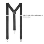 Zngou Mens Adjustable Heavy Duty Y Back Suspenders Black