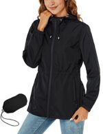 Rapbin Women's Waterproof Packable Hooded Raincoat