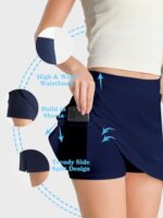 4How Tennis Skirts with Shorts for Women, Golf Yoga Skorts