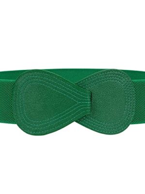 WERFORU Women Stretchy 8-Shaped Buckle Elastic Waist Belt