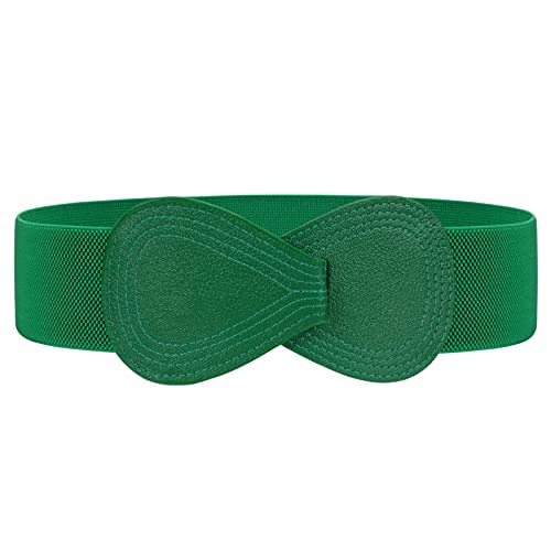 WERFORU Women Stretchy 8-Shaped Buckle Elastic Waist Belt