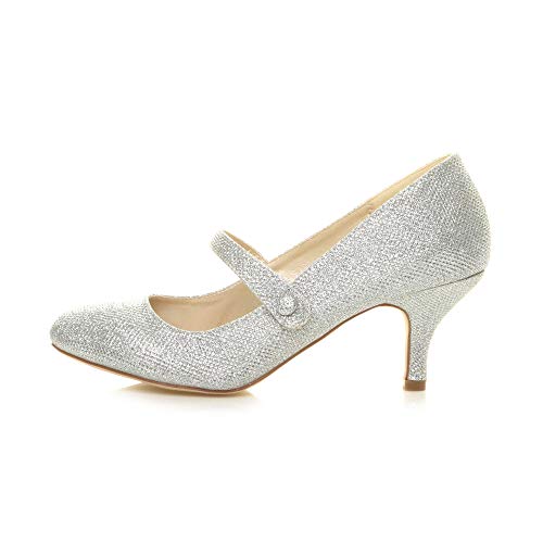 AJVANI Women's Low Heel Mary Jane Court Shoes (EU Sizes)