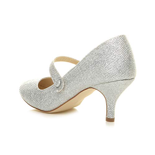 AJVANI Women's Low Heel Mary Jane Court Shoes (EU Sizes)