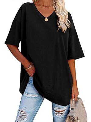 Famulily Women's Summer V Neck Half Sleeve Tunic Top