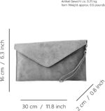 Craze London Italian Suede Large Envelope Clutch Bag