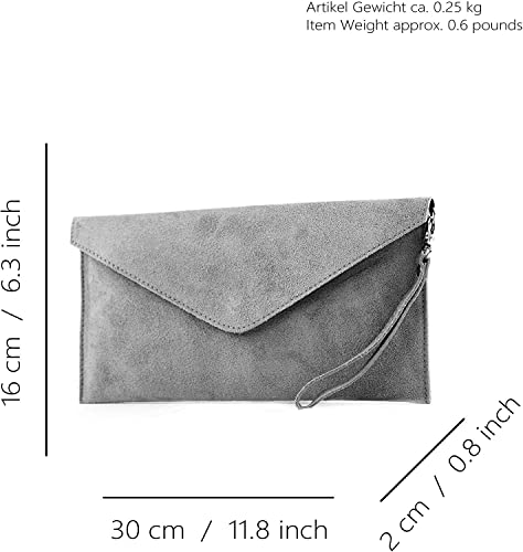 Craze London Italian Suede Large Envelope Clutch Bag