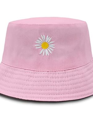 CHEERYMAGIC Daisy Embroidery Double-Side Bucket Hat