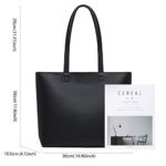MEEGIRL Ladies PU Leather Tote Handbag with Zip (Black)