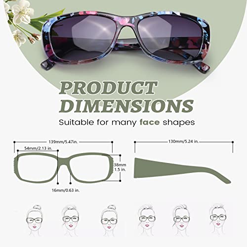 LVIOE Polarised Rectangular Sunglasses with UV Protection