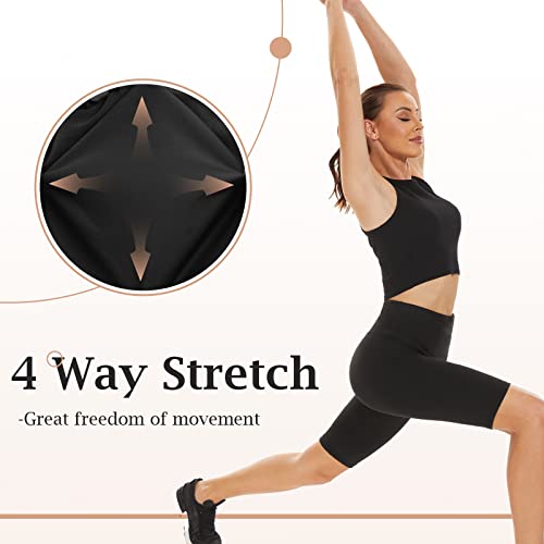 SIHOHAN Women's High Waisted Stretchy Cycling Shorts
