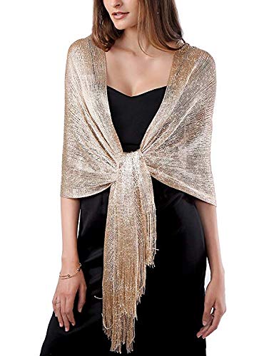 Central Chic Women's Shimmer Shawl Sparkly Scarf