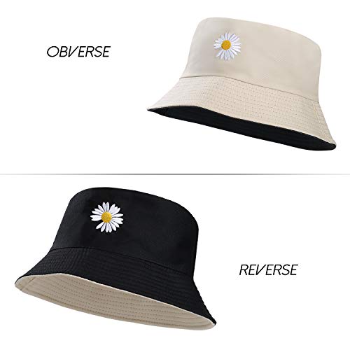 MaoXinTek Reversible Cotton Daisy Sun Hat 56-58cm