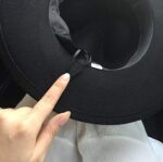 Upstore Womens Black Wide Brim Fedora Hat