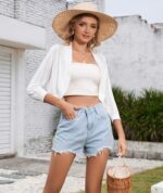 YADIFEN Summer 3/4 Sleeve Lightweight Cropped Cardigan