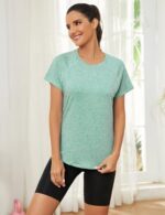 Gyabnw Women's Sports T-Shirt Back Mesh Loose Fit