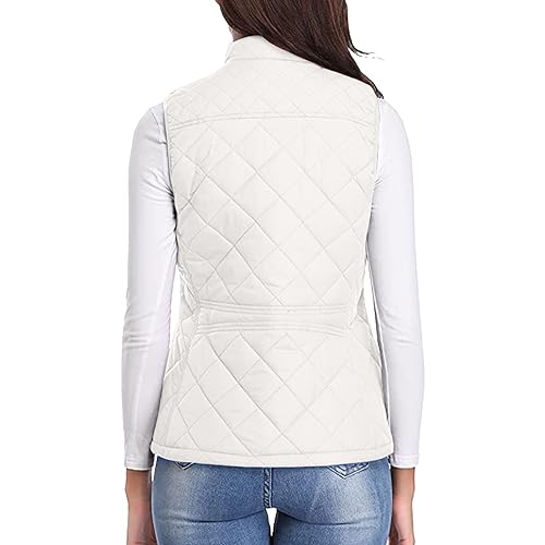 NSICBMNO Women's Quilted Gilet with Zip Pockets