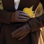 Harssidanzar Women's Leather Gloves, Winter Cashmere