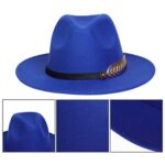 JK Home Classic 1920s Gatsby Fedora, Patchwork Blue/Yellow