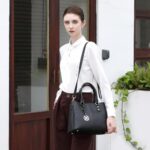 Miss Lulu Women's PU Leather Top Handle Handbag, 25 cm
