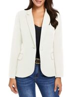 Vetinee Women's One Button Blazer with Pockets
