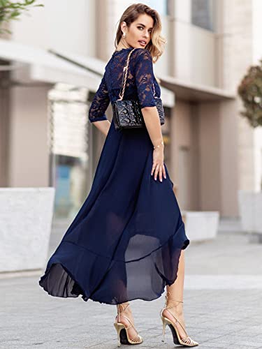 MIUSOL Women's Elegant Floral Lace Maxi Dress
