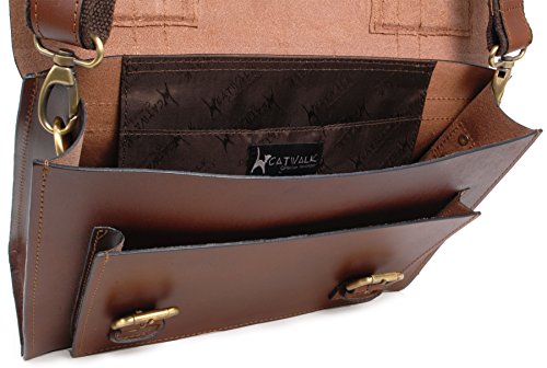 Catwalk Leather Messenger Bag - Large Work Satchel