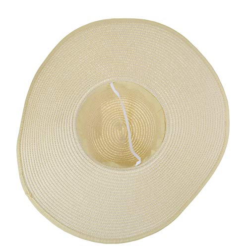 DRESHOW Womens Big Bowknot Foldable Straw Sun Hat UPF 50+