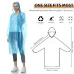 10-Pack Disposable Rain Ponchos with Hood, Transparent