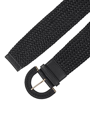 Allegra K Women's Wide Braided Waist Belt with Buckle