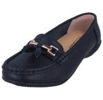 Women's Leather Flat Loafer Casual Comfy Work Shoes