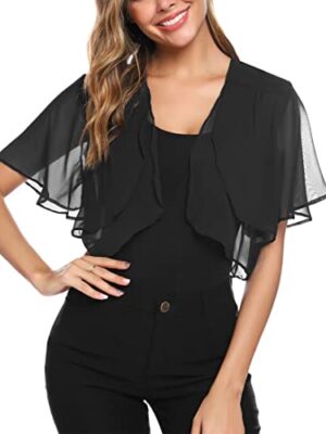 Aottori Women Bolero Shrug Chiffon Cropped Cardigan