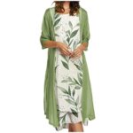 Women's Casual Floral Print Chiffon Dress Set, Plus Size