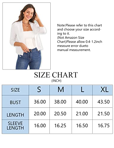 ASUOAgio Women's 3/4 Sleeve Cropped Cardigan Shrug S-XL