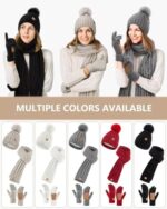 Winuesa Women's Winter Hat, Scarf & Gloves Set