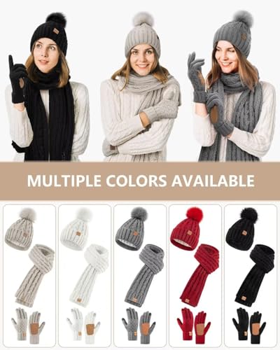Winuesa Women's Winter Hat, Scarf & Gloves Set
