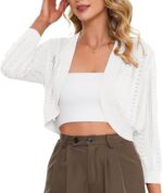 YADIFEN Summer 3/4 Sleeve Lightweight Cropped Cardigan