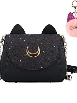 Luna Sailor Moon PU Leather Crossbody Bag - Black