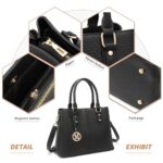 Miss Lulu Women's PU Leather Top Handle Handbag, 25 cm