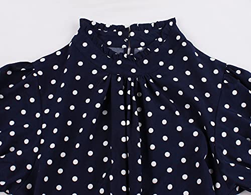 Wellwits Women's Polka Dots Pleated Midi Dress