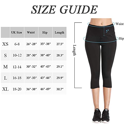 SIMIYA Women's High Waist 3/4 Length Yoga Leggings