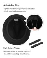 Zylioo S-XXL Felt Trilby Fedora, Large Short Brim Hat