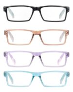 JM 4 Pack Women's Fashion Spring Hinge Reading Glasses