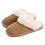 Misolin Women's Memory Foam Fluffy Slippers, Indoor/Outdoor